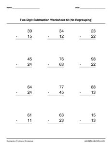 Two 2-digit Subtraction (No Regrouping) - #2