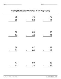 Two 2-digit Subtraction (No Regrouping) - #3