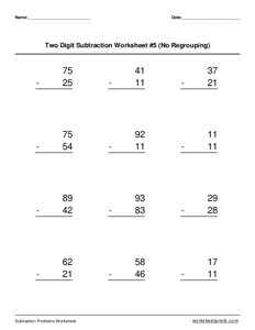 Two 2-digit Subtraction (No Regrouping) - #5