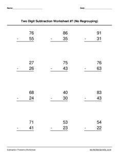 Two 2-digit Subtraction (No Regrouping) - #7