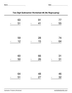 Two 2-digit Subtraction (No Regrouping) - #8