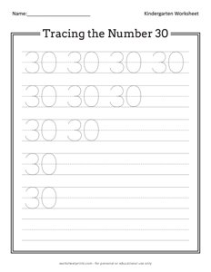 Tracing the Number 30