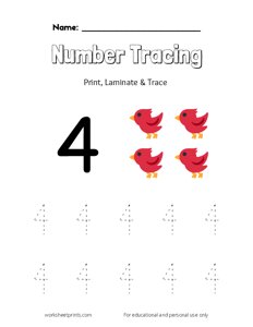 Tracing the Number 4