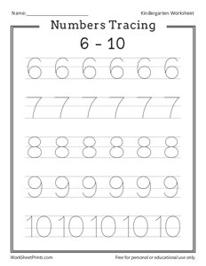 Number Tracing 6-10