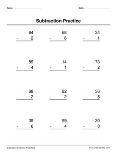 Subtract 1-Digit from 2-Digit - #2