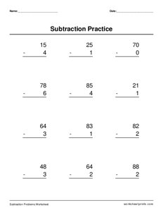 Subtract 1-Digit from 2-Digit - #3