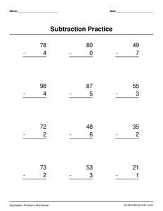 Subtract 1-Digit from 2-Digit - #4