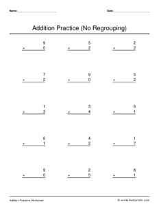 Single Digit Addition (Adds up to 10) - #2