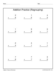 Single Digit Addition (with Regrouping) - #3