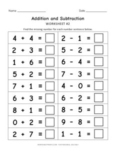 Addition and Subtraction - #2