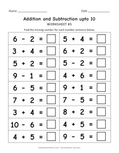 Addition and Subtraction - #5