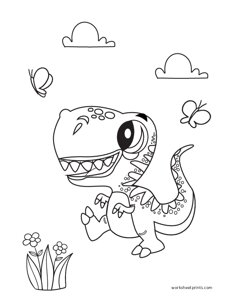 Baby Dinosaur - Coloring Page