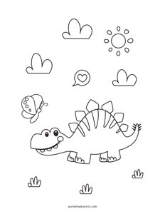 Dinosaur - Coloring Page