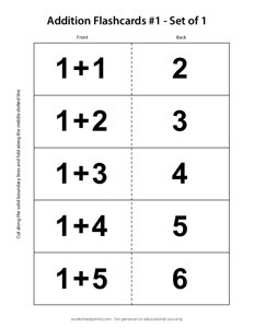 Addition Flashcards - Set 1 of 1