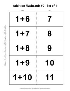 Addition Flashcards - Set 2 of 1