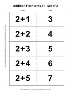 Addition Flashcards - Set 1 of 2