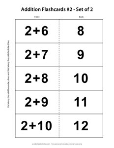 Addition Flashcards - Set 2 of 2