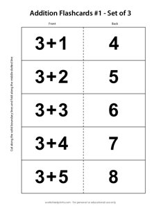 Addition Flashcards - Set 1 of 3