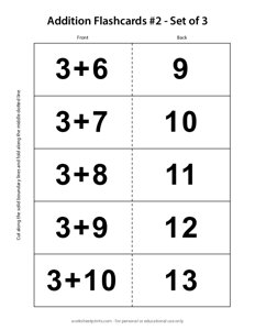 Addition Flashcards - Set 2 of 3