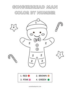 Gingerbread Man - Color By Number