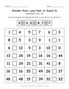 Comparing Numbers - #5