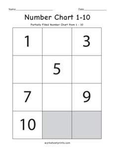 Missing Numbers 1-10 - #2