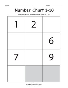 Missing Numbers 1-10 - #3