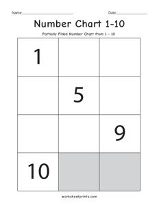 Missing Numbers 1-10 - #5