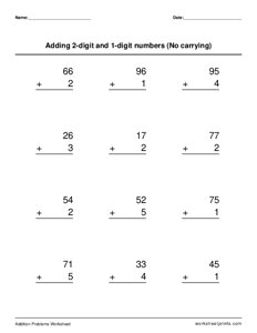 1-digit and 2-digit addition (no regrouping) - #1