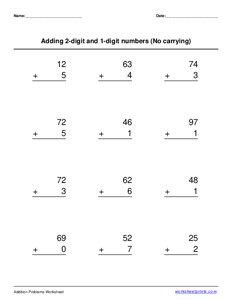 1-digit and 2-digit addition (no regrouping) - #2