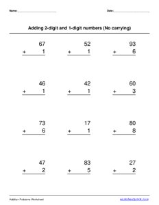 1-digit and 2-digit addition (no regrouping) - #3