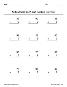 1-digit and 2-digit addition (with regrouping) - #1