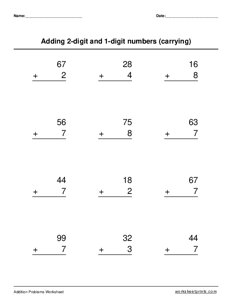 1-digit and 2-digit addition (with regrouping) - #3