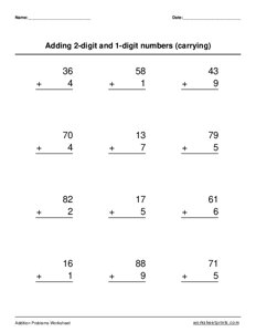 1-digit and 2-digit addition (with regrouping) - #4