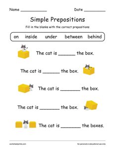 Simple Prepositions - #1