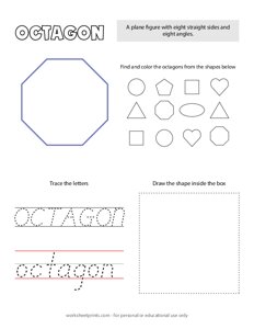 Trace and Color Shapes - Octagon