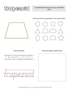 Trace and Color Shapes - Trapezoid