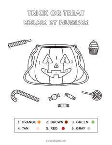 Trick or Treat - Color By Number