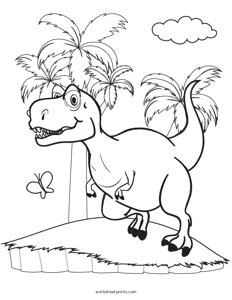 Tyrannosaurus Rex (T-Rex) - Coloring Page