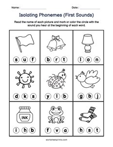 Isolating Phonemes - First Sounds - #1