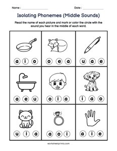 Isolating Phonemes - Middle Sounds - #2