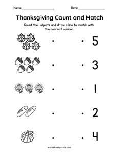 Thanksgiving Count and Match - #2