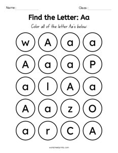 Find the Letters - A