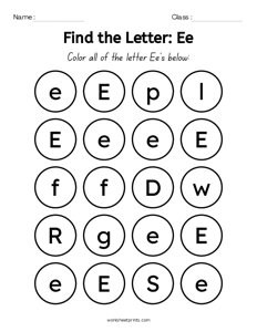 Find the Letters - E