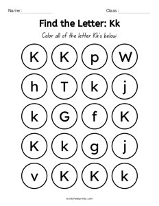 Find the Letters - K