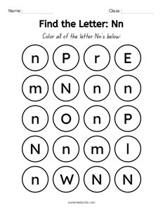 Find the Letters - N