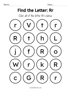 Find the Letters - R