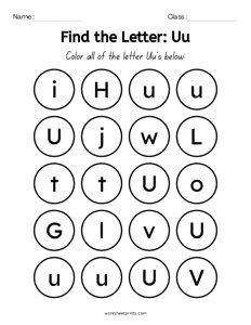 Find the Letters - U