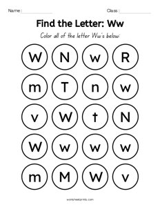 Find the Letters - W