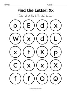 Find the Letters - X